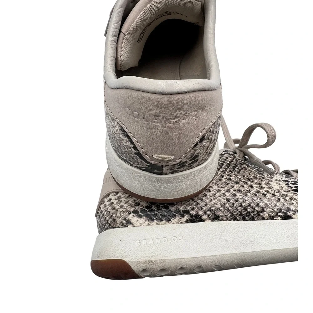 Cole Haan Sneakers Women 8.5 Grey Excellent Snakeskin GrandPro Rally Low Top